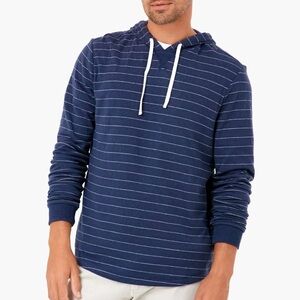 NWT Marine Layer Men double knit hoodie black/white stripe Medium